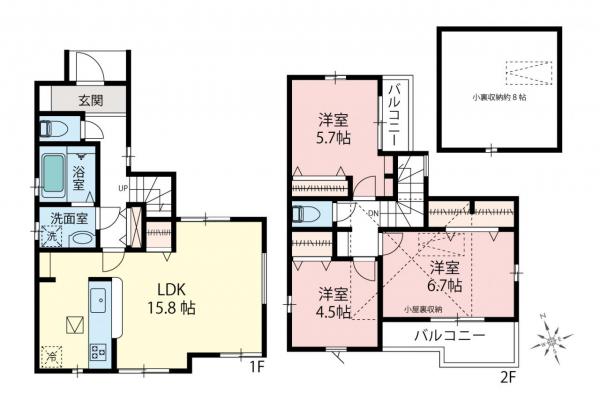 新築一戸建て 所沢市大字牛沼 西武池袋線所沢駅 3,500万円