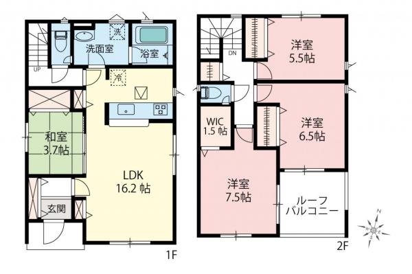 川越市寺尾　新築一戸建て 間取り図