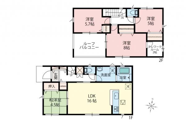 川越市寺尾　新築一戸建て 間取り図