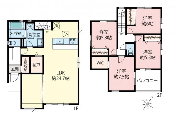 新築一戸建て 富士見市大字上南畑 東武東上線鶴瀬駅 4,599万円