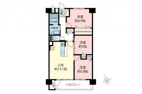 東武鶴瀬西口サンライトマンション　4階 間取り図