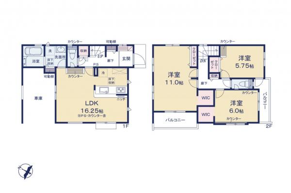 新座市堀ノ内2丁目　新築一戸建て 間取り図