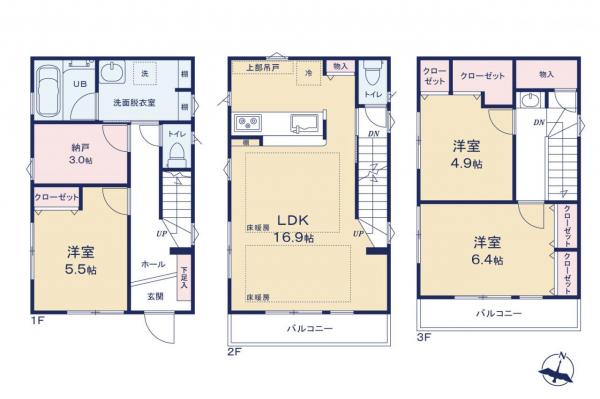 板橋区中台　新築戸建て 間取り図