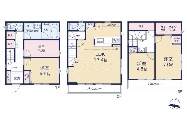 板橋区中台　新築戸建て 間取り図