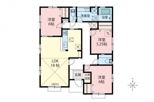 東松山市六軒町　新築一戸建て 間取り図