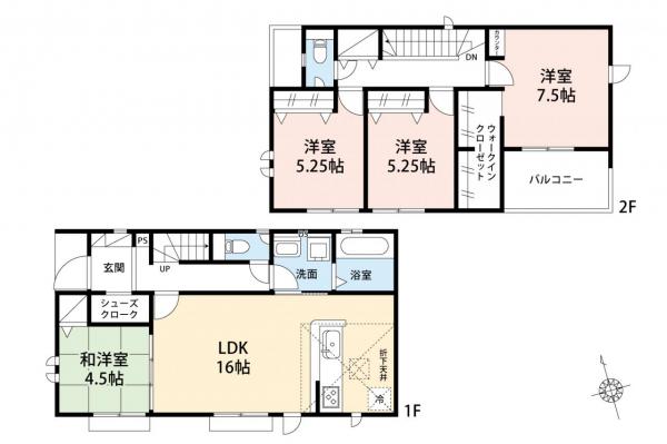 狭山市柏原　新築一戸建て 間取り図