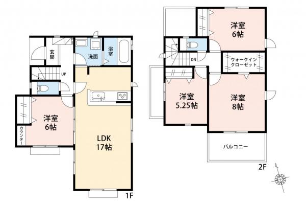 狭山市柏原　新築一戸建て 間取り図