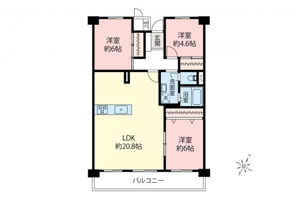 みよしみずほ台サンライトマンション　8階 間取り図