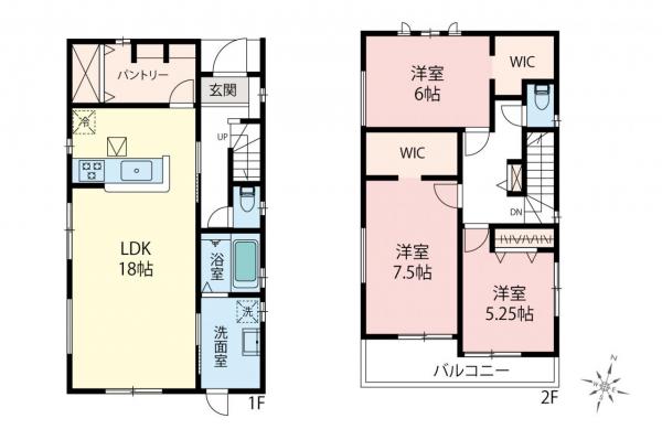 所沢市下安松　新築一戸建て 間取り図