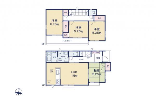 新座市栄3丁目　新築一戸建て 間取り図