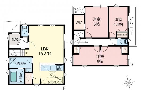 小平市中島町　新築一戸建て 間取り図