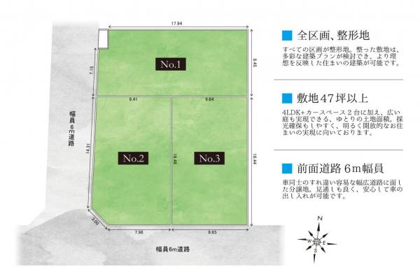 【新春おすすめ物件】グランシア入間｜敷地47坪超｜整形地 区画図