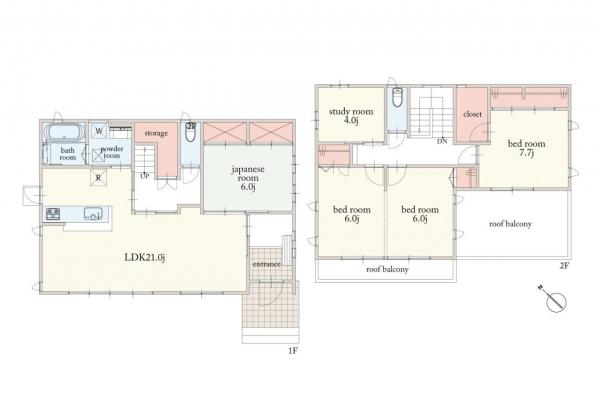 【住協のお預かり物件】滑川町月の輪　中古一戸建て 間取り図