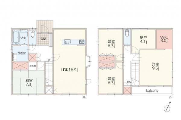 【住協若葉支店お預かり物件】鶴ヶ島市新町　中古一戸建て 間取り図