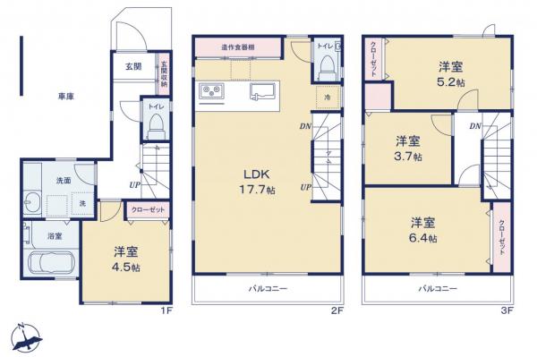 朝霞市仲町1丁目　新築一戸建て 間取り図