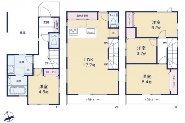 朝霞市仲町1丁目　新築一戸建て 間取り図