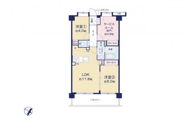 セザール第六赤塚公園　2階 間取り図