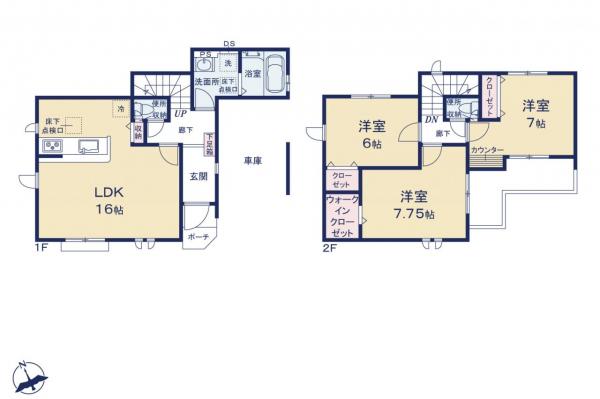 朝霞市膝折町3丁目　新築一戸建て 間取り図