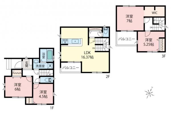 ふじみ野市駒西1丁目　新築一戸建て 間取り図
