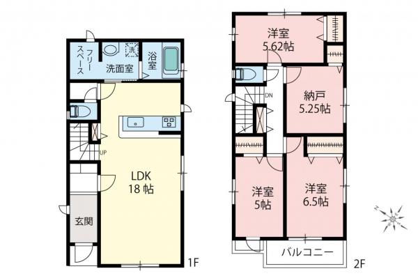 富士見市上沢3丁目　新築一戸建て 間取り図