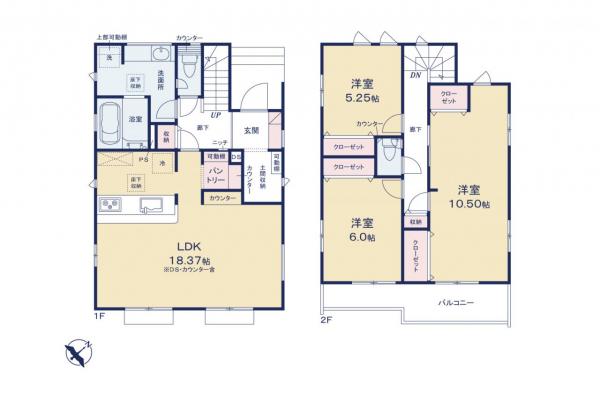 坂戸市千代田4丁目　新築一戸建て 間取り図