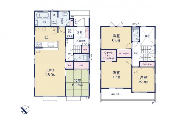 坂戸市千代田4丁目　新築一戸建て 間取り図