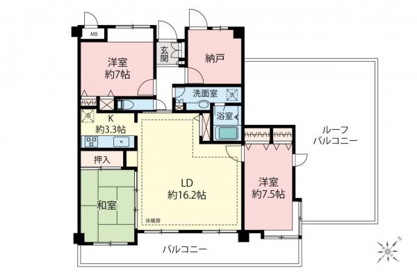 サニーコート鶴ヶ島　4階 間取り図