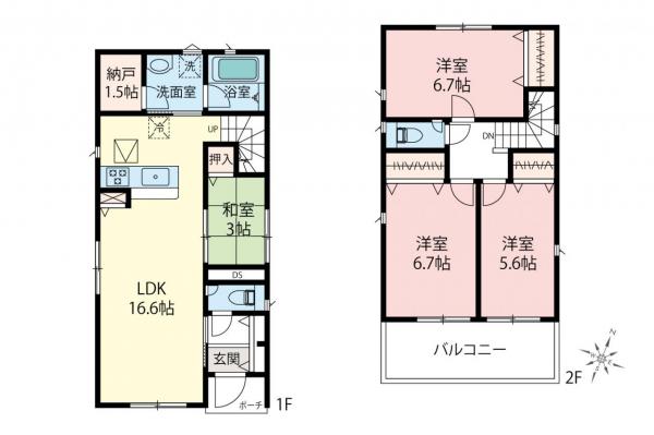 川越市寺尾　新築一戸建て 間取り図