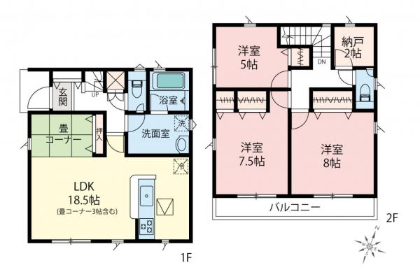 川越市寺尾　新築一戸建て 間取り図