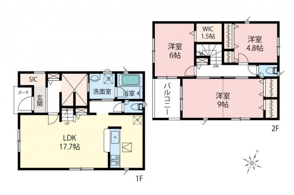 川越市寺尾　新築一戸建て 間取り図