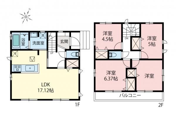 新座市石神4丁目　新築一戸建て 間取り図