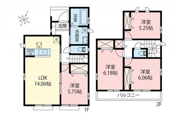 新座市石神4丁目　新築一戸建て 間取り図