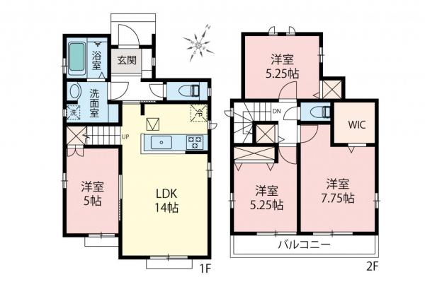 新座市石神4丁目　新築一戸建て 間取り図