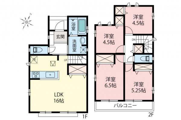 新座市石神4丁目　新築一戸建て 間取り図