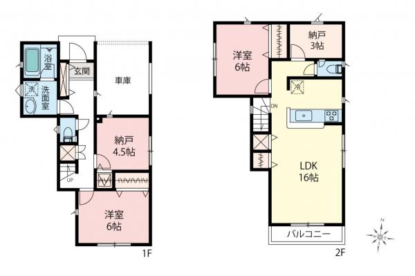 新座市野寺2丁目　新築一戸建て 間取り図
