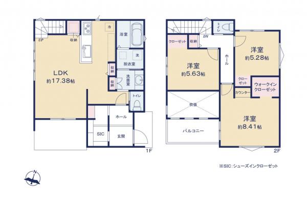 東村山市秋津町5丁目　新築一戸建て 間取り図
