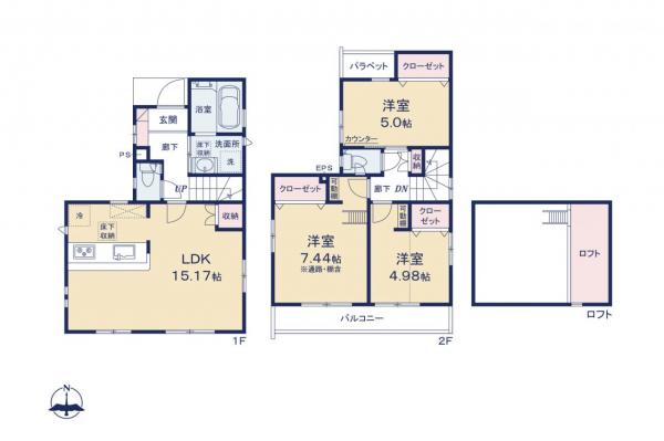 練馬区南大泉1丁目　新築一戸建て 間取り図