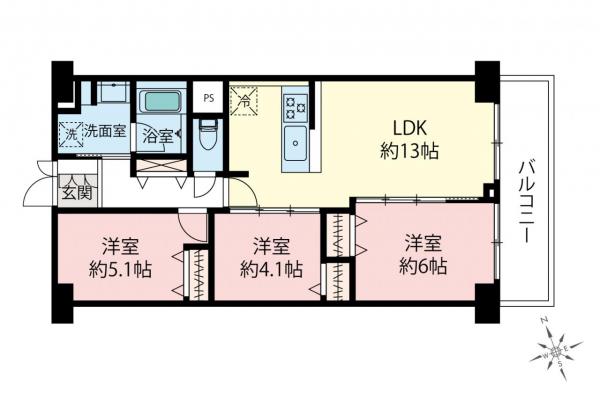 石神井ハイライズ　9階 間取り図