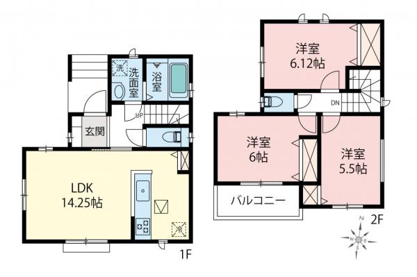 新築一戸建て 所沢市花園２丁目 西武新宿線新所沢駅 3,590万円