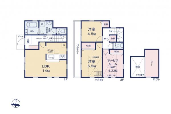 西東京市下保谷3丁目　新築一戸建て 間取り図