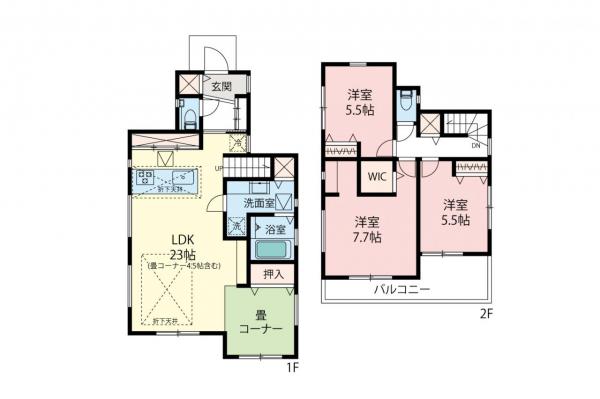 富士見市鶴馬1丁目　新築一戸建て 間取り図