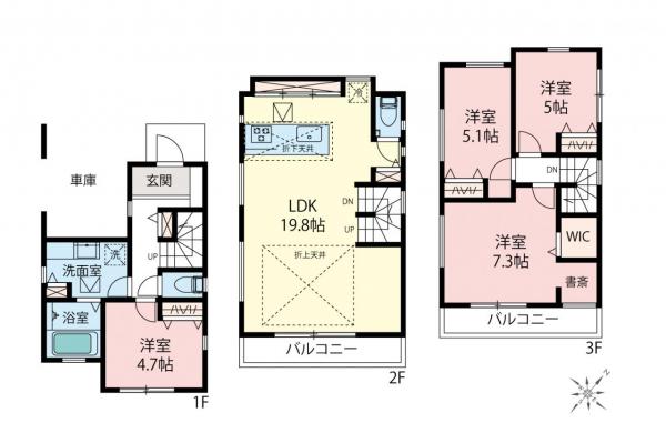 新築一戸建て 入間郡三芳町大字藤久保 東武東上線鶴瀬駅 4,380万円