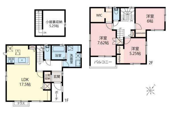 志木市柏町5丁目　新築一戸建て 間取り図