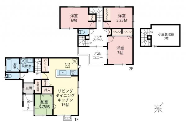 志木市柏町5丁目　新築一戸建て 間取り図