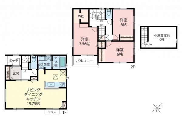 志木市柏町5丁目　新築一戸建て 間取り図