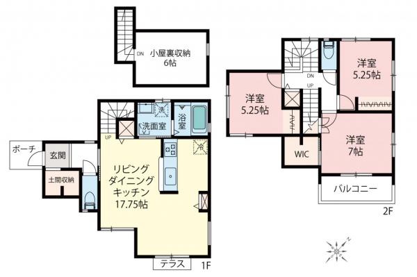 志木市柏町5丁目　新築一戸建て 間取り図