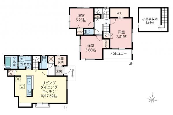 志木市柏町5丁目　新築一戸建て 間取り図