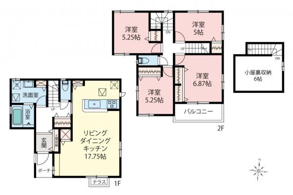 志木市柏町5丁目　新築一戸建て 間取り図