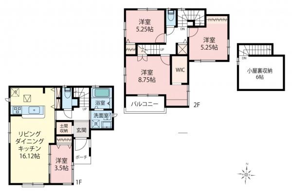 志木市柏町5丁目　新築一戸建て 間取り図