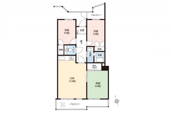 高倉ハイツ　6階 間取り図